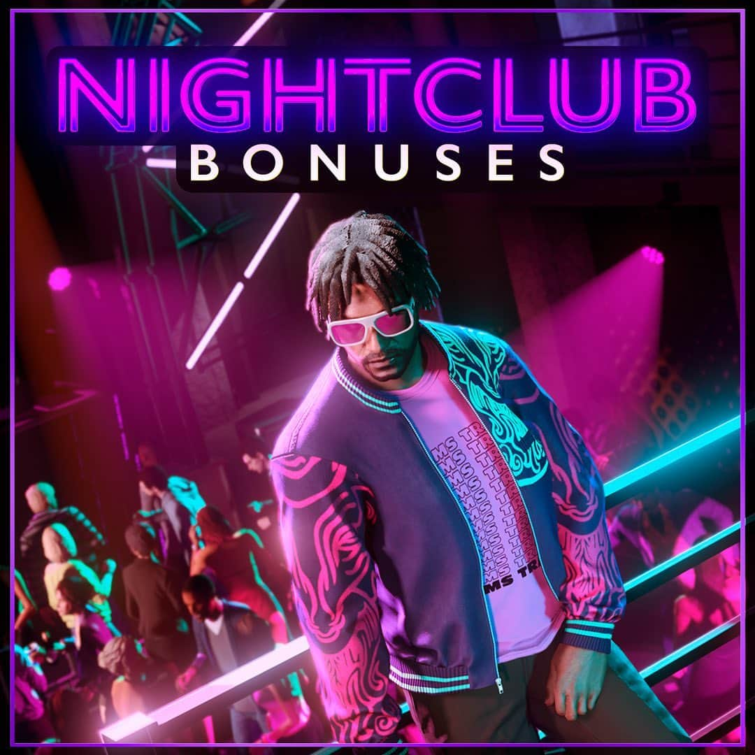 ロックスター・ゲームズのインスタグラム：「Los Santos Nightclubs thrive this week as Sell Missions deliver 2X Rewards, and Daily Income triples.  For those not yet firmly entrenched in the GTA Online After Hours scene, Nightclub Properties, Upgrades, and Modifications are all 40% off this week.  Visit the link in our bio to learn more at the Rockstar Newswire.」