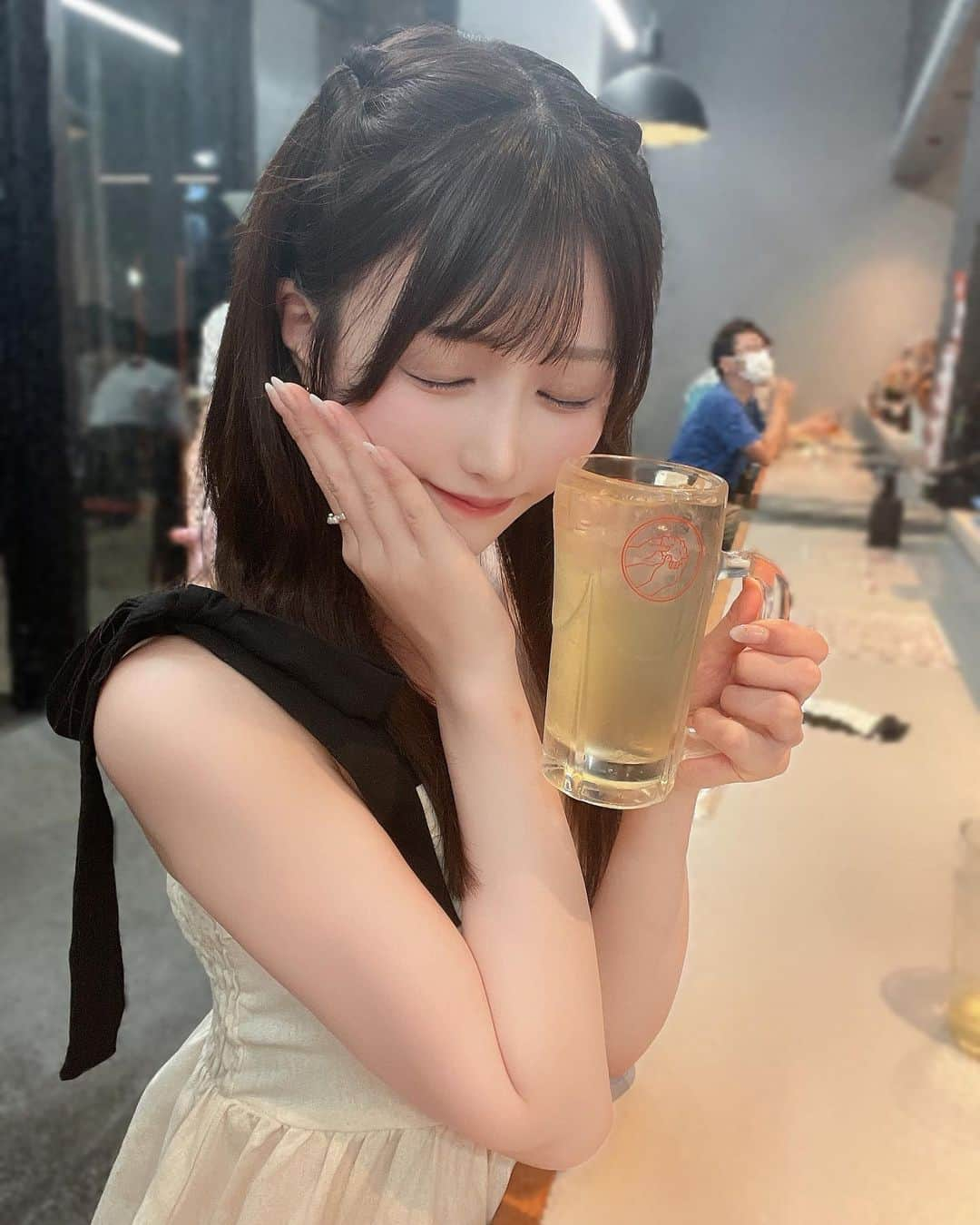 平林萌愛さんのインスタグラム写真 - (平林萌愛Instagram)「乾杯しよおᐢᴗ.ᴗᐢ🍻」8月31日 23時25分 - __hbysgm