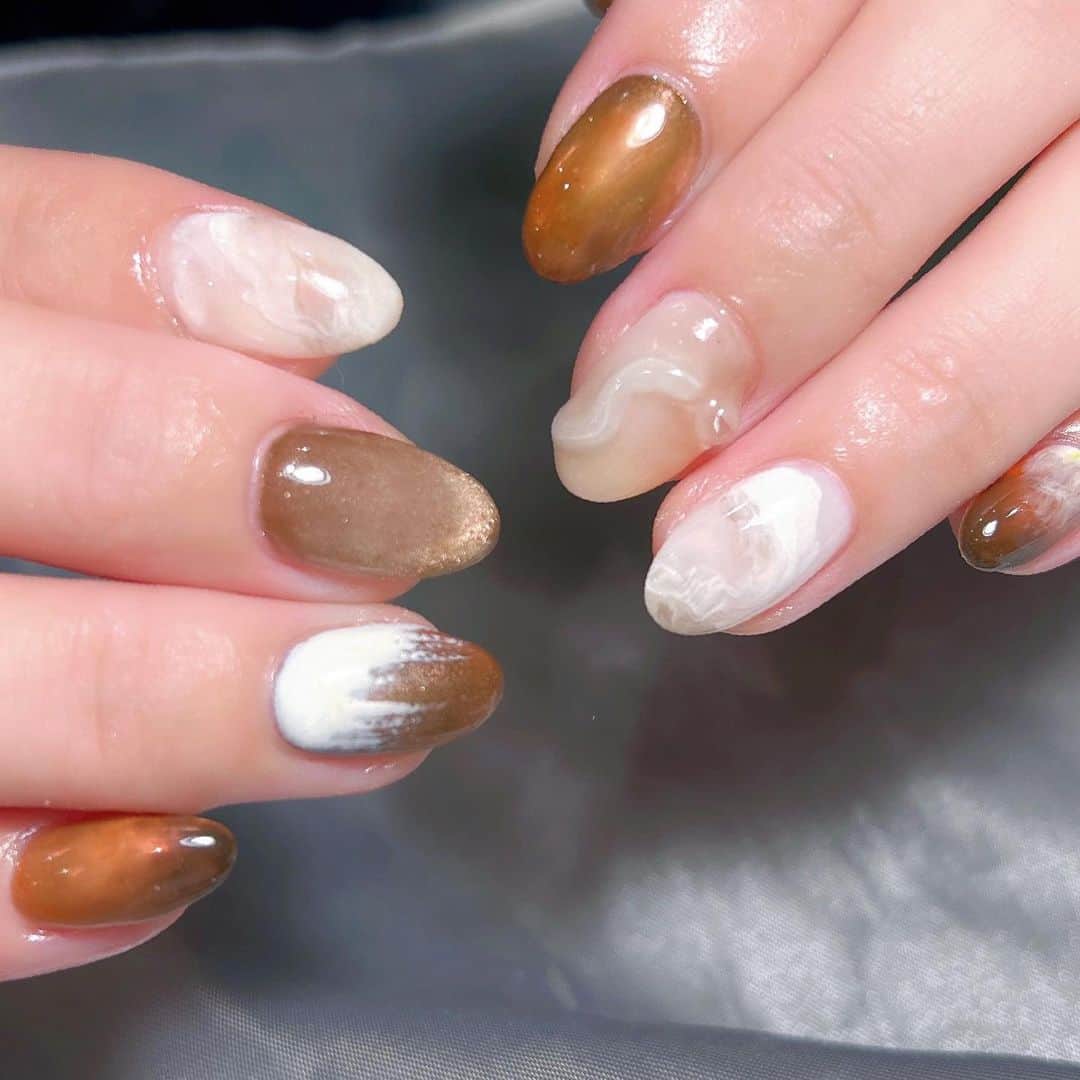 なかやまちえこさんのインスタグラム写真 - (なかやまちえこInstagram)「あきいろネイル🍂⠀ ⠀ @_yumi_fujita_ さん⠀ #nail #nails #nailart #ネイル #美甲 #ネイルアート  #japanesenailart #manucure #japanesenails #manicurist #gelnails #أظافر #네일아트 #미용  #เพ้นท์เล็บ #artedeuñas #เพ้นท์เล็บเจล #ジェルネイルデザイン #ネイルデザイン #nagelkunst #ニュアンスネイル #秋ネイル #autumnnail⠀ @aby_sharenail ⠀ @emena_nail.official @pregel.jp」9月1日 0時01分 - chiekonakayama