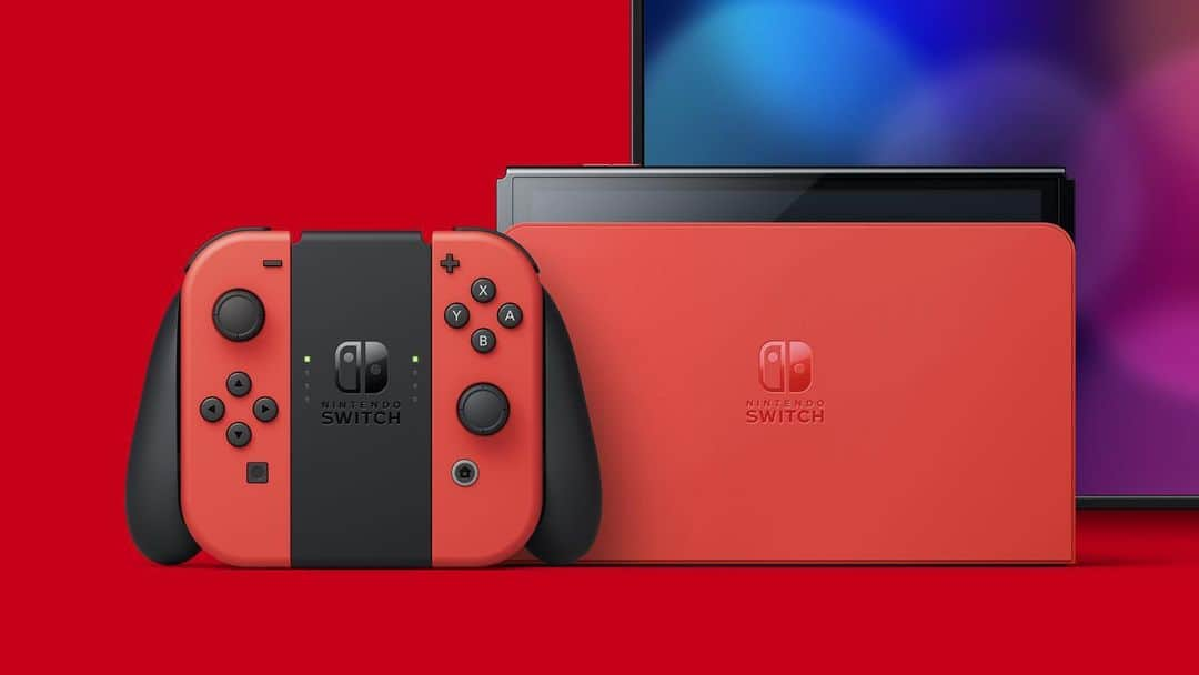 任天堂アメリカさんのインスタグラム写真 - (任天堂アメリカInstagram)「Warp into a world of games with the #NintendoSwitch – OLED Model: Mario Red Edition system!  The system features a console, dock, and Joy-Con controllers all in the iconic Mario Red color, with a silhouette of Mario on the back of the dock. Look forward to when it releases on 10/6.」9月1日 0時05分 - nintendoamerica