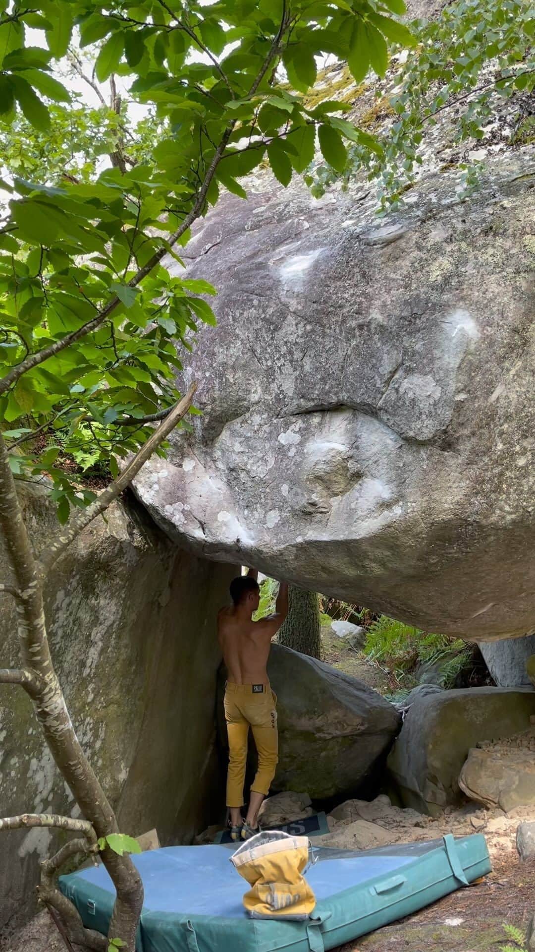 ジェレミー・ボンダーのインスタグラム：「Les Ombres d’Opaline 8A+ ✅ 🤙🔥  #arkose #arkoseheroes #snapclimbing #ffmeoccitanie #lasportiva #beal」