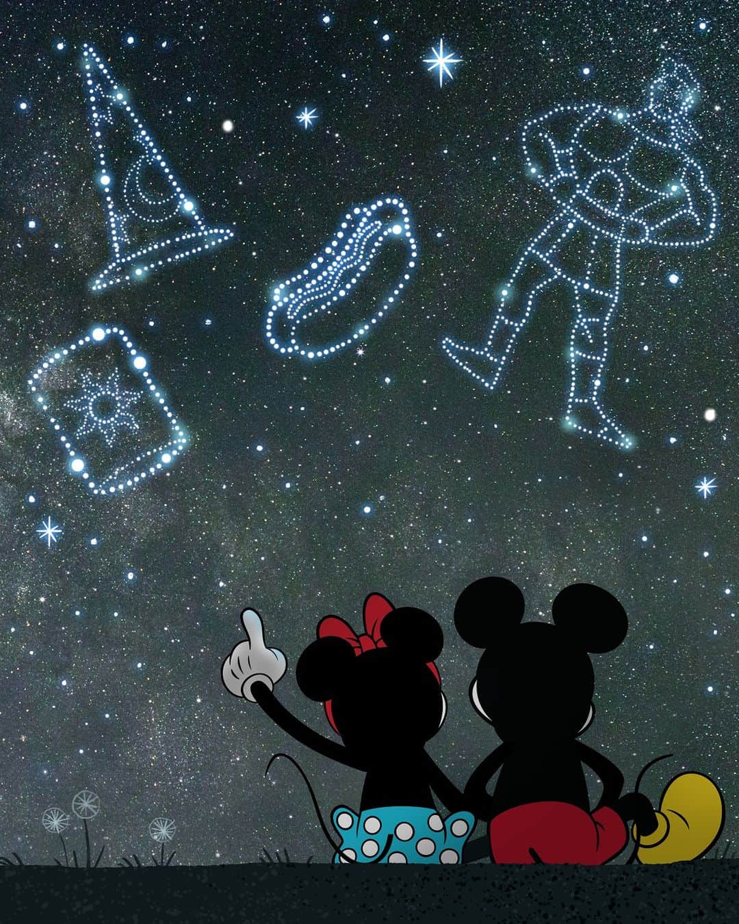 ミッキーマウスのインスタグラム：「When you wish upon a star, dreams really do come true ✨ Who is your stargazing pal?」