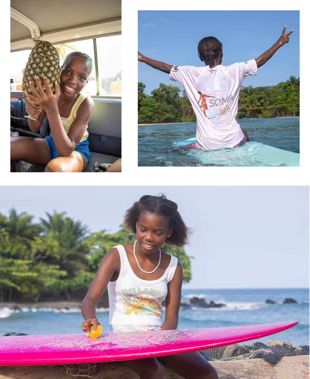 BILLABONG WOMENSさんのインスタグラム写真 - (BILLABONG WOMENSInstagram)「Maura traveled to Liberia, with the help of @somasurf_ , for a surf conference and national championship competition hosted by @providetheslide, a Swiss and German-based NGO that focuses on providing surf resources and support to countries on the western coast of Africa. It was a trip of many firsts: Maura’s first time leaving not only São Tomé, but her small town of Santana and the surrounding coastal areas, her first time on a plane, and her first time meeting with and competing against women from other African countries. It was also a lot of firsts for São Tomé as a country—the first time a female surfer from São Tomé competed in another country, the first time a female surfer left to surf elsewhere, period, and also a big step for SOMA. #KnowTheFeeling」9月1日 2時00分 - billabongwomens