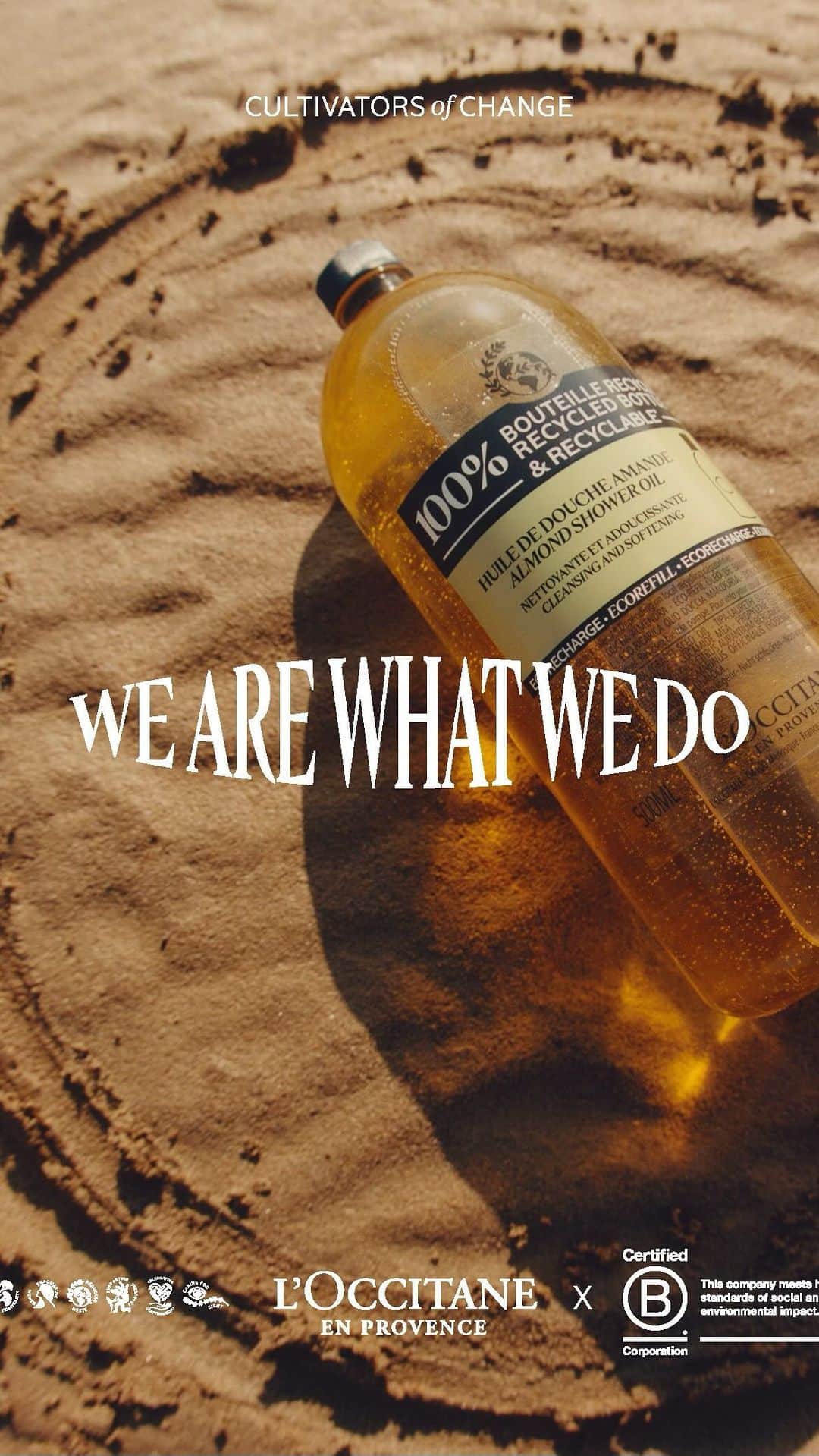 ロクシタンのインスタグラム：「We are what we do. 💛 L’Occitane en Provence is officially B Corp certified!   The B Corp movement encourages companies to be the best for the world and we couldn’t be happier to be part of the never-ending good!✨🌱」