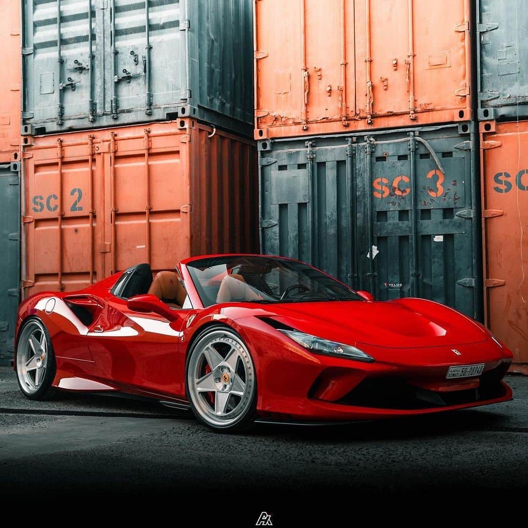 CARLiFESTYLEのインスタグラム：「Ferrari F8 Spider on @velosdesignwerks wheels.  Photo @hamed__ashkanani : Owner @ali_alshraifiii」