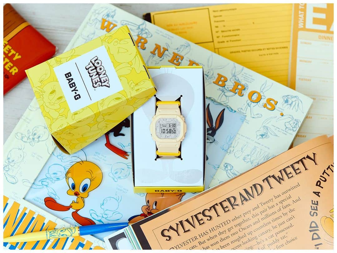 CASIO BABY-G Japan Officialのインスタグラム：「TWEETY🐣×BABY-G⌚のコラボレーションモデル💛 「LOONEY TUNES」に登場する「TWEETY」は、 アメリカ生まれの黄色いカナリア🐤  そのキュートでアクティブなイメージを、 レトロなカラーとコミカルなデザインで表現しています✨  －－－－－－－－－－  BGD-565TW-5JR　￥14,850 *tax included ©WBEI（s23）  －－－－－－－－－－  BABY-Gのアカウントでは他にも カラフルな商品を随時発信中📱✨  プロフィールから他の投稿もチェックして お気に入りを見つけてね💖 👉@babyg_jp  #トゥイーティー #tweety #looneytunes #BABY_G #babyg_jp #GSHOCK #G_SHOCK #カシオ #ベイビージー #babygコーデ #時計 #watch #腕時計 #CASIO #レディースウォッチ #手元倶楽部 #手元くらぶ #腕時計くら部 #腕時計好き #コラボウォッチ #カジュアルウォッチ #レトロ #jkの日常 #学生コーデ #学生ファッション #bgd565」