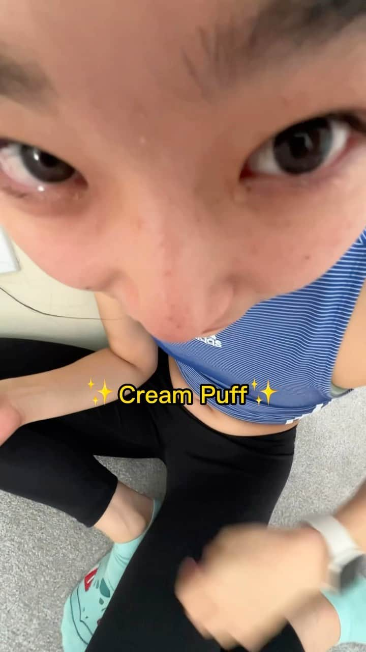 篠原枝令菜のインスタグラム：「Cream Puff 😍 idk why I was laughing so much but this is my fav video of Elener Elenering」