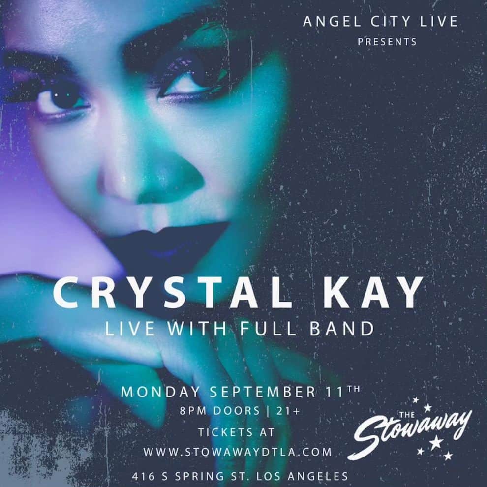 Crystal Kayのインスタグラム：「今週の3日のライブがそっかんだったので2回目のライブが決まりました!ダウンタウンのストウアウェイでやります!チケットリンクはトップページストーリーに貼りますのでゲットしてね😊とても素敵なベニューです。そして今回はフルバンドでやっちゃいます😶‍🌫️  Super excited to announce that I'll be doing my second LA show on September 11th at the beautiful @stowawaydtla ‼️ Blown away with how fast y'all got to tickets so I wanted to do another show for those of yall that couldn't purchase tickets! I will have a FULL LIVE BAND FOR THIS ONE SO YALL ARE IN FOR A TREAAAAAAAT.   TICKETS 🔗 AVAILABLE NOW ON MY BIO!! OR GO TO https://stowawaydtla.com/  WE'RE GONNA HAVE SO MUCH FUN YALL L😩😩😩😩💕」
