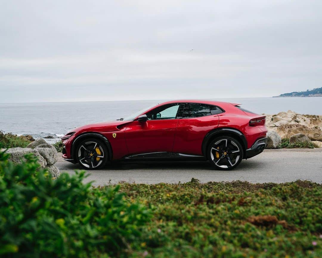 Ferrari USAのインスタグラム：「What better way to traverse the windy, fairytale roads of Carmel-by-the-Sea than behind the wheel of the #FerrariPurosangue?」
