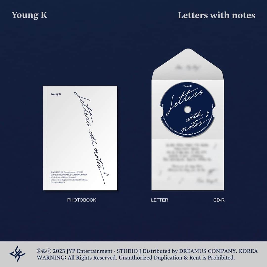 DAY6さんのインスタグラム写真 - (DAY6Instagram)「ㅤ Young K 1st Full Album <Letters with notes>  Album User Guide & Pre-Order  💿STANDARD ver.   ALBUM RELEASE 🔽 2023.09.04 6PM (KST) 🎼 TITLE "이것밖에는 없다"  #DAY6 #데이식스 #YoungK #Letters_with_notes #이것밖에는_없다 #JYP  @from_youngk」9月1日 13時29分 - day6kilogram