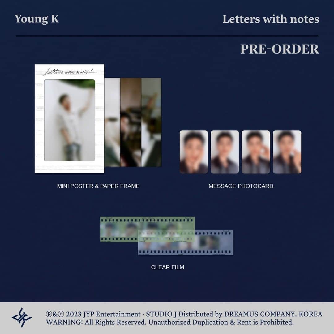 JYPエンターテインメントさんのインスタグラム写真 - (JYPエンターテインメントInstagram)「ㅤ Young K 1st Full Album <Letters with notes>  Album User Guide & Pre-Order  💿STANDARD ver.   ALBUM RELEASE 🔽 2023.09.04 6PM (KST) 🎼 TITLE "이것밖에는 없다"  #DAY6 #데이식스 #YoungK #Letters_with_notes #이것밖에는_없다 #JYP  @from_youngk」9月1日 13時30分 - jypentertainment