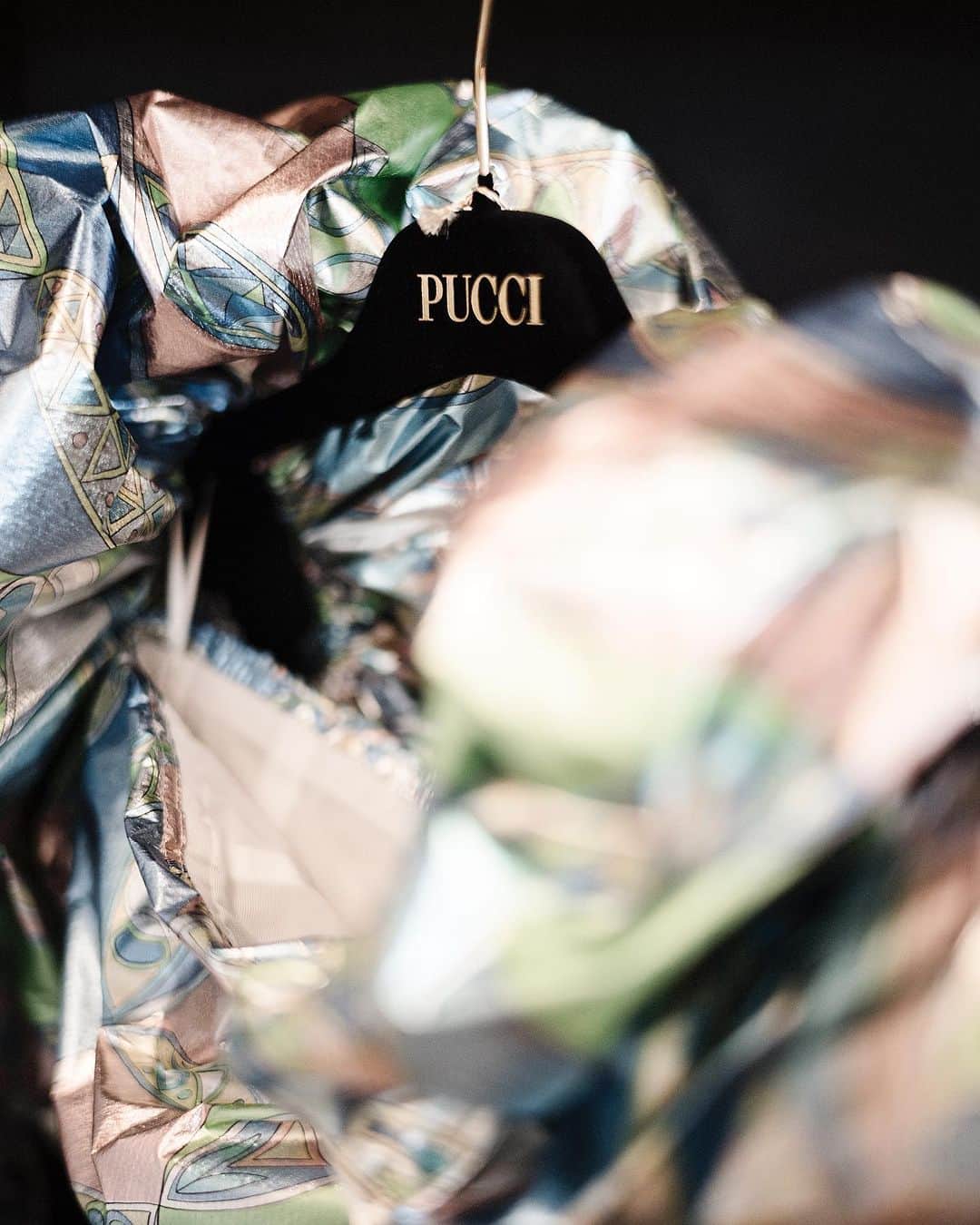 エミリオプッチのインスタグラム：「Sensual contours, kaleidoscopic colour: a closer look at the Initials E.P. collection from backstage before the show in Florence.  Shot by @edouardcaupeil   #Pucci #InitialsEP」