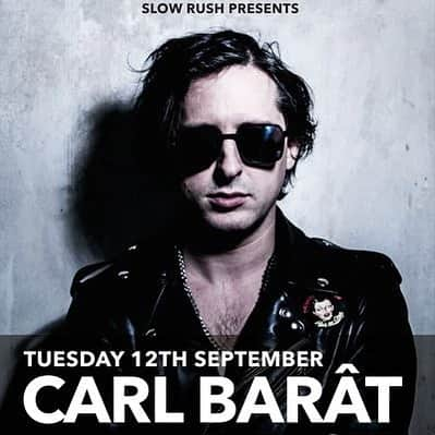 カール・バラーのインスタグラム：「Heading up to Edinburgh for the Slow Rush launch party 🎈   See you soon x  🎟️ https://www.skiddle.com/whats-on/Edinburgh/The-Mash-House/Slow-Rush-Launch-Party-with-Carl-Barat-The-Libertines-DJ-Set/36586798/#tickets」