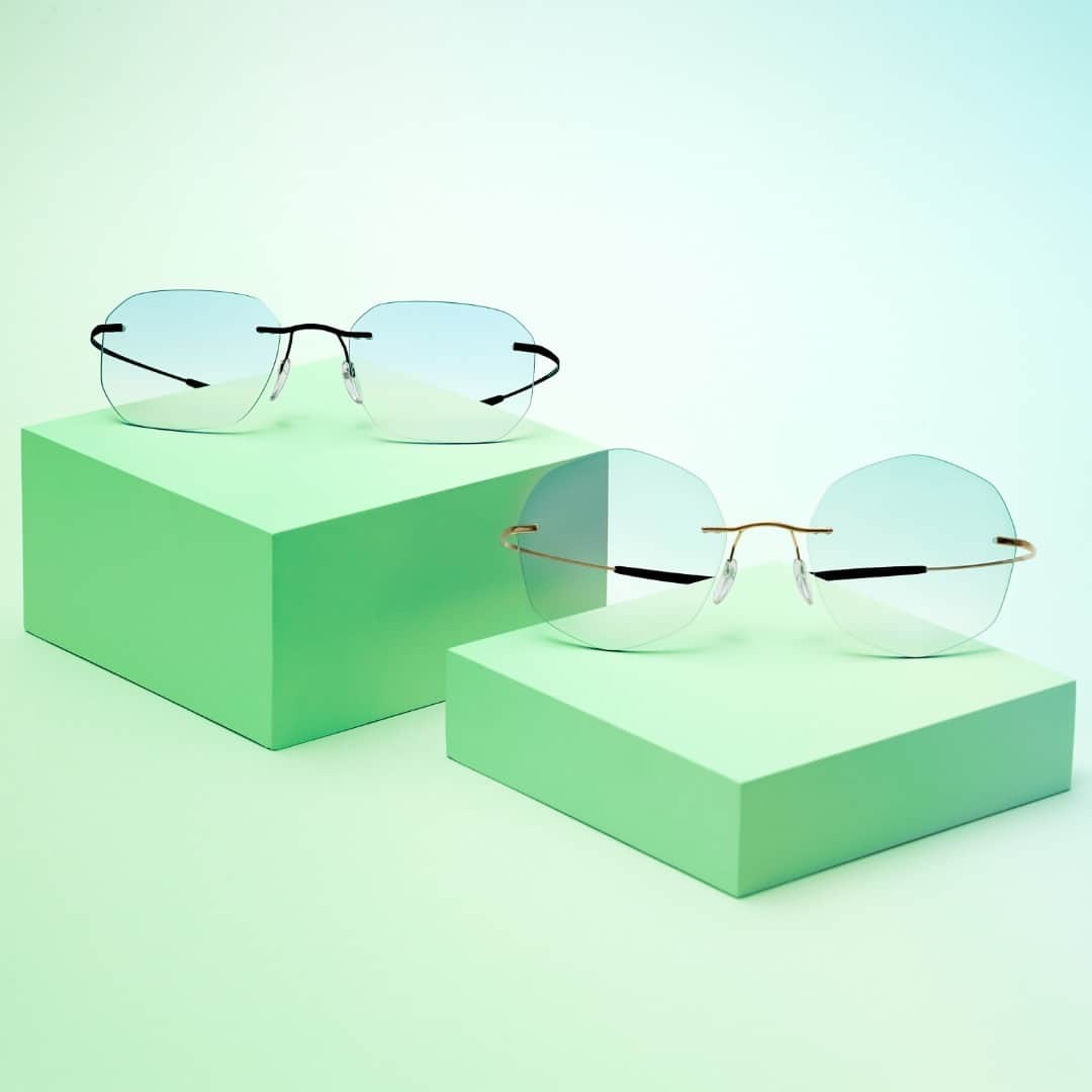 シルエットのインスタグラム：「Hit refresh with the cool mint shade of TMA-The Icon Tinted. 💚  #SilhouetteEyewear #EmpoweredByLightness #SummerStyle #TMATinted」
