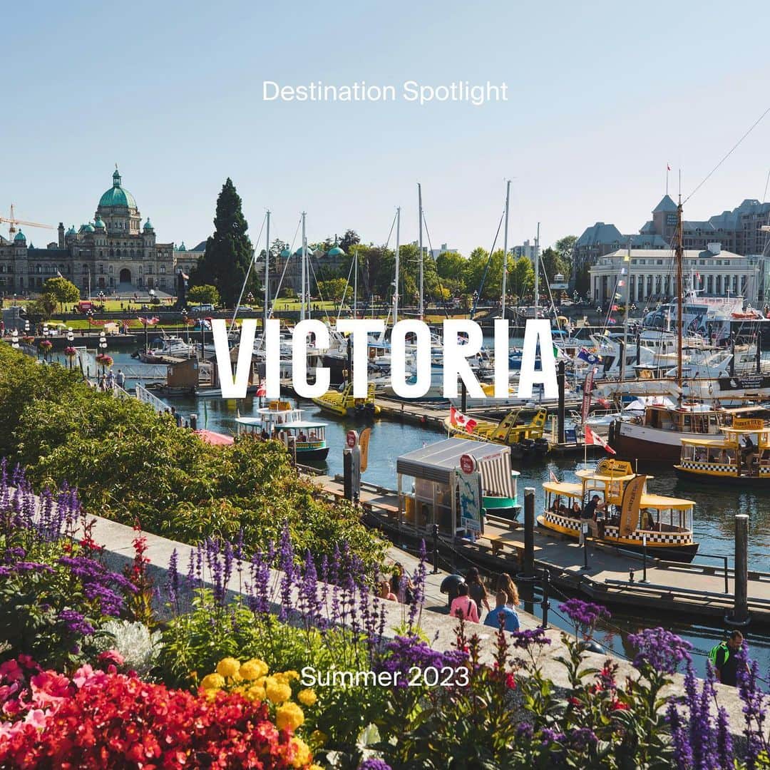 のインスタグラム：「British Columbia's capital city, Victoria, located at the southern tip of Vancouver Island, boasts beautiful mountain and ocean views and diverse experiences.   🍴Culinary🥂 Victoria chefs take full advantage of surrounding coastal waters and rich farming regions, which results in diverse, flavourful, and inspiring food. Be sure to visit the local farmer’s markets and @fireside_grill_victoria for farm-to-table tastes. Also, don’t forget to visit @abkhaziteahouse for a world-renowned tea experience.  🌱Green Spaces🌲 This coastal city is nothing short of green space, with 100+ parks and countless trails to walk, hike, or bike. We recommend a trip up Mt. Tolmie, recognized as “the best place to view the city,” and exploring the whimsical driftwood art along the Esquimalt Lagoon. We also can’t forget to mention Beacon Hill Park on the edge of the downtown core and the magical @thebutchartgardens, a National Historic Site created in 1904.  🎨Arts & Culture🎭 Fan Tan Alley, located in Canada’s oldest Chinatown (2nd in North America!), is the narrowest commercial street in North America, which transports you to eclectic shops and cultural discoveries. We also recommend visiting @artgalleryvic, who concurrently presents up to 7 exhibitions across various media.   🛶Indigenous Experiences🦅 Victoria is on the traditional territory of the Lekwungen-speaking and W̱SÁNEĆ peoples, whose historical relationships with the land continue to this day. Explore Indigenous cuisine with @exploresonghees and artwork at Thunderbird Park at the @royalbcmuseum   📜History and Heritage🏛️ Victoria has many historical sites to visit, including Hatley Castle at @royalroadsu, which featured in the X-Men series and @craigdarrochcastle. Also, explore the @fairmontempress, one of the most storied (and possibly haunted) hotels in Canada!  We’ve hardly captured all of Victoria. If you’ve visited, tell us your favourite experience, and if you’re dreaming of a trip, let us know if you have questions in the comments below!  Photo #4 captured by @neil896. See the pinned comment for image descriptions.」