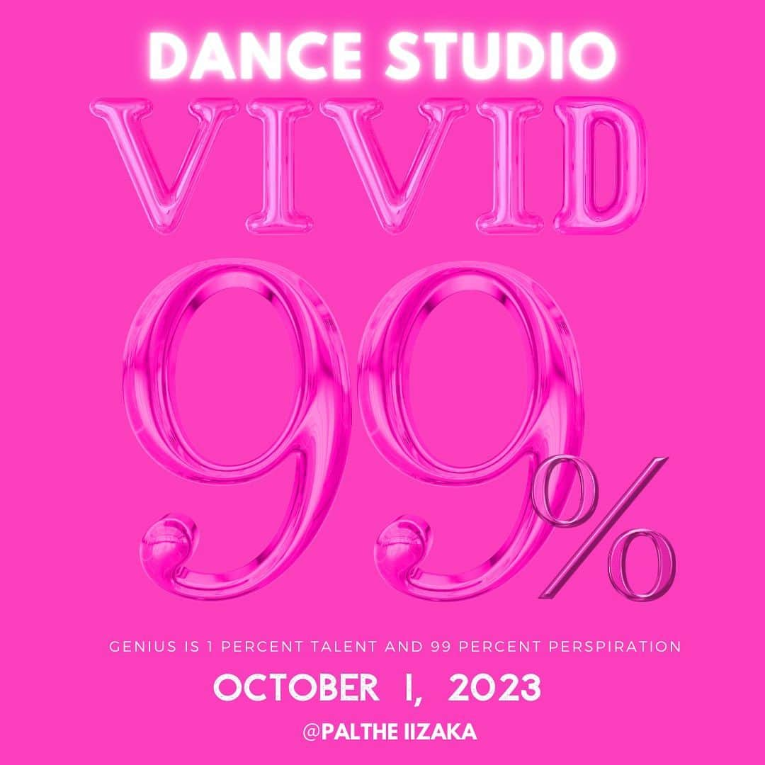 Ruuのインスタグラム：「📢16TH📢 💖Dance Studio ViVid 発表会💖  「 99% 」 2023 / 10 / 01 (Sun) @ PALTHE IIZAKA   【 昼の部 】 OPEN 11:30- START 12:00- 【 夜の部 】 OPEN 16:30- START 17:00-  CHARGE adv ¥2,000 door¥2,500 全席自由席 (3才以上チケット要)  1部・2部 " ViVid Number " @shuho_chiba  @boogalookite  @pog_ftw  @ruufabulous  @akiho_fabulous  @yuya_1818  @momoha_0814  @tsukushi_fabulous   3部 "VENUSMARS" ViVid恒例30分ノンストップスペシャルステージ、 今回のテーマは「99%」  🎟チケットの問い合わせ🎟 dancestudiovivid@yahoo.co.jp もしくは、 @dance_studio_vivid  ↑こちらにDMも可能です✨  ( @ruufabulous へのDMは返信できかねますのでご了承ください。)  残り1ヶ月、ViVid生みんなで今できる最大をお見せします❤️‍🔥 遠方から来てくださる皆様にも必ず来て良かったと思ってもらえるステージになるように全力で挑みます💖🫶🏻✨ お楽しみにしていてください🥰💫✨  #dancestudiovivid」