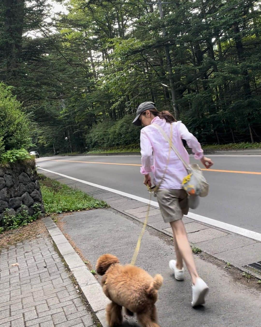 榊ゆりこさんのインスタグラム写真 - (榊ゆりこInstagram)「軽井沢へ行ってきました😊  KUNはホテルが好きなのかお散歩行ってもすぐ帰ろうとする😅  今回は上下ともUNIQLO😁  #UNIQLO#軽井沢#犬の散歩#犬の散歩コーデ」9月1日 18時03分 - yuricosakaki