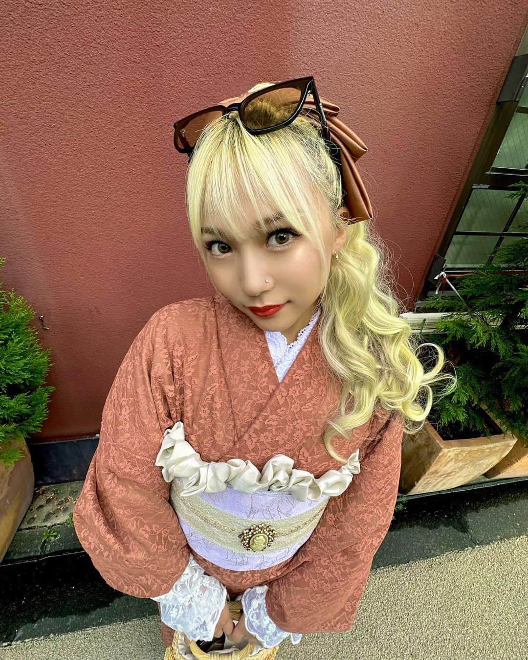川崎怜奈のインスタグラム：「今年も京都で浴衣🧡🤎」
