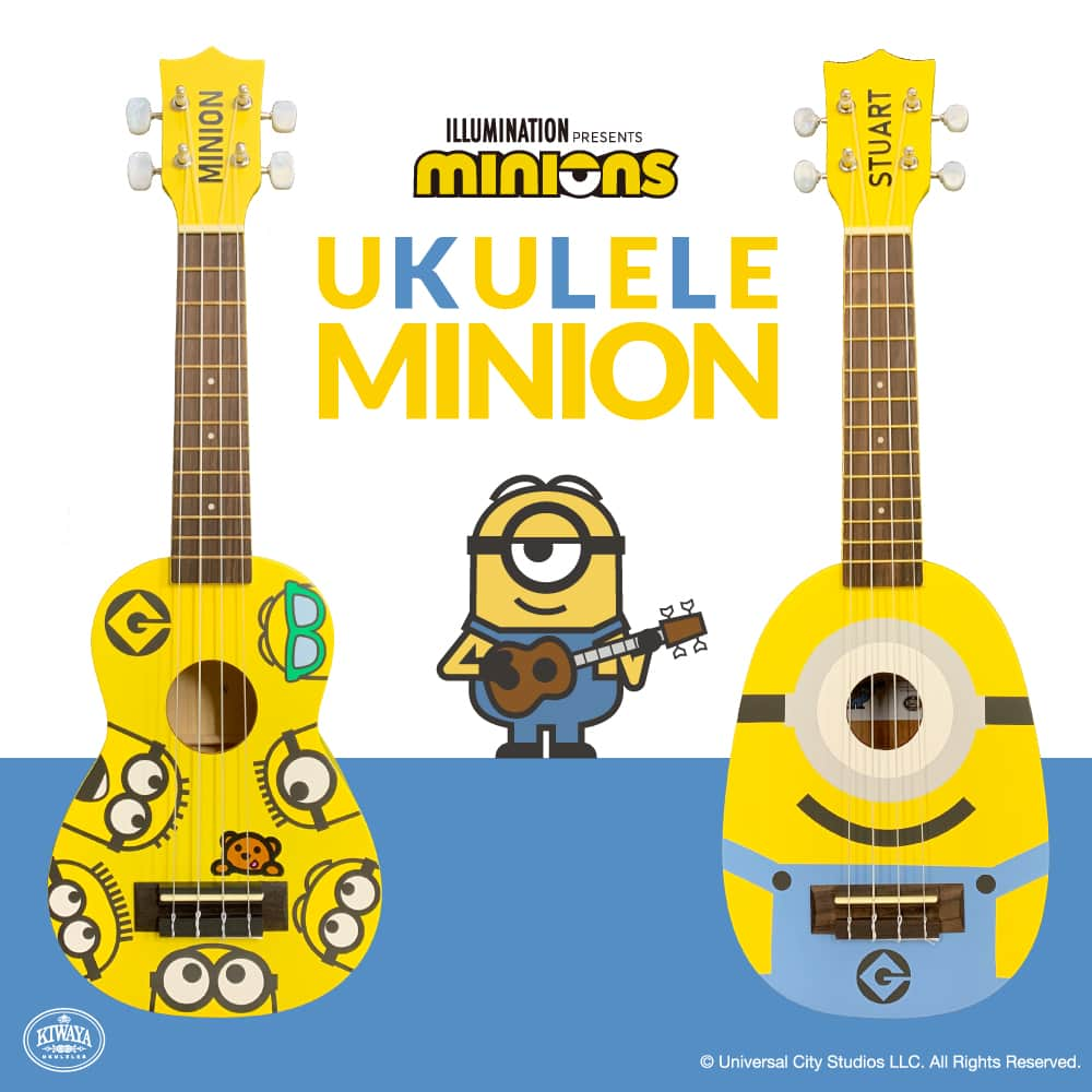 ミニオンのインスタグラム：「*:・゜。*:・゜*:・゜。*:・゜*:・゜。*:・゜*:・゜ 🍌UKULELE MINION🍌 #ミニオン と一緒に陽気な音色を奏でよう ･:*:･♪ *:・゜。*:・゜*:・゜。*:・゜*:・゜。*:・゜*:・゜  大人も子どもも簡単に弾けるのが #ウクレレ のいいところ✨ ポロ～ンと弾けば、心も身体もリラックス🌺  購入は・・・ 🍌キワヤショップ（東京都浅草） 🍌KIWAYA オンラインショップ （https://www.kiwayasbest.com/shopbrand/ct877/） 🍌お近くの楽器店にて  #MINION #ミニオングッズ #ukulele #KIWAYA」