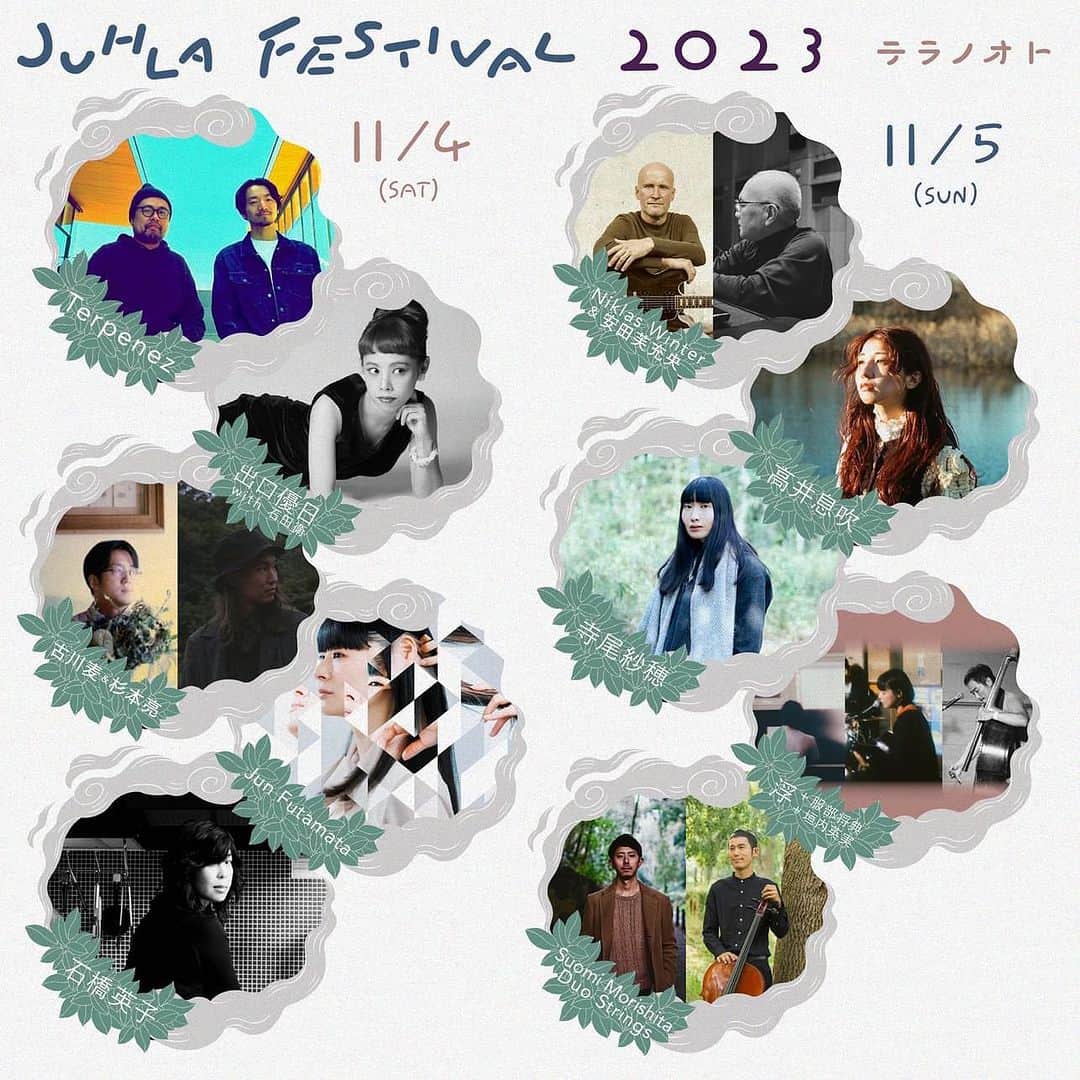 Jun Futamataのインスタグラム：「／ 静寂の中で聞く、音楽の祝祭 “JUHLA FESTIVAL 2023 テラノオト” への出演が決定しました！！ ＼  久しぶりのアコースティックライブセットでの演奏を予定しているので是非❕  =====  ≪ JUHLA FESTIVAL 2023 テラノオト ≫  静寂の中で聞く、音楽の祝祭 都会の喧騒の中にある、 非日常のお寺で繰り広げる音楽フェス  ⬛️日程・会場 日時：2023年11月4日（土）、5日（日） 場所：臨済宗妙心寺派 白華山養源寺  ⬛️本堂メインステージ出演アーティスト 出演順、タイムテーブルは後日発表 11/4(土) 石橋英子、Jun Futamata、Terpenez、出口優日with石田衛、古川麦＆杉本亮 11/5(日) Suomi Morishita Duo Strings、高井息吹、寺尾紗穂、浮+服部将典+垣内英実、Nillas Winter(From Finland)×安田芙充央  ⬛️チケット購入サイト https://juhlatokyo.zaiko.io/item/357448  ⬛️主催 LiL (Juhla Tokyo https://juh.la/ ) @juhlatokyo @juhlafestival   #juhla #千駄木 #北欧 #フィンランド #finland #junfutamata #festival #fes」