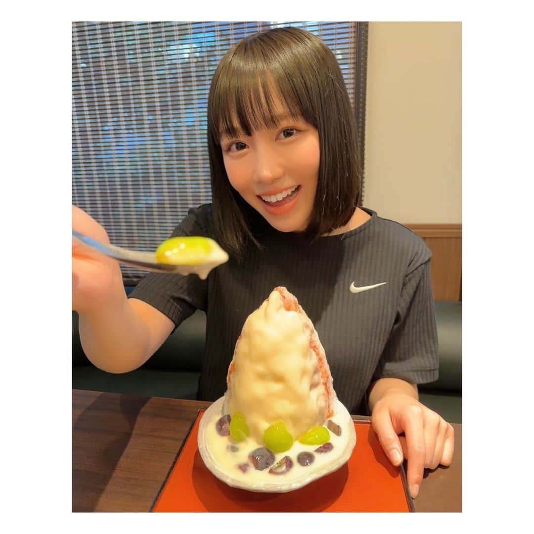 のインスタグラム：「かき氷美味しかったぁ🍇🤍  #志むら #かき氷  #東京かき氷」