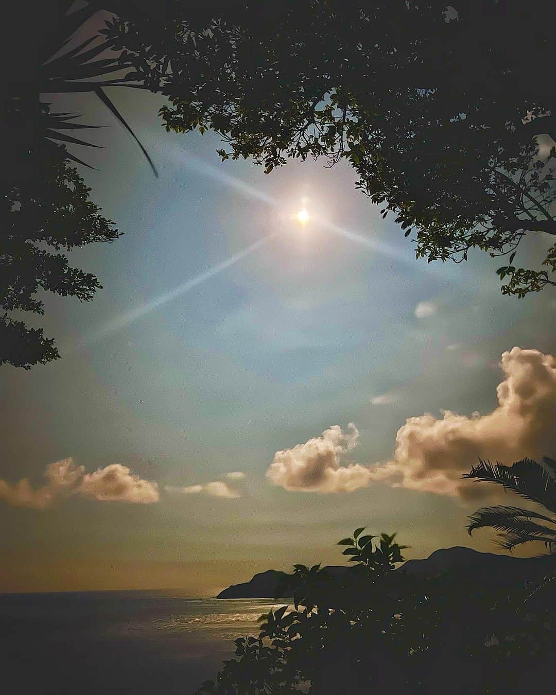 麻美さんのインスタグラム写真 - (麻美Instagram)「@kenshin.japan  憲ちゃんオススメスポット☝️その7 . これは秘密の🤫場所らしい ． @the_scene_wellnessresort  ホテルから車で🚗 真っ暗闇の山へ💨⛰️💨 . 感動の月🌕🌕🌕 ． 真夜中にこの明るさ🌕 ． あまりの美しさに 鳥肌がたつくらい❣️ ． こんなに必死で月の写真撮ったの 初めてかも❓ ． 奄美大島は 月が凄く大きくて近い気がする❣️ ． 東京では考えられない絶景❣️ ． iPhoneで素人の私が撮って こんな絵葉書みたいな写真撮れるほど ． 実際もっと綺麗✨ 吸い込まれちゃいそうな空に 本当に⭐️本当に⭐️感動‼️ ． @kenshin.japan  憲ちゃんありがとう🙏 ． #奄美大島 #奄美大島の月 #絶景 #浄化 #目の保養」9月1日 19時53分 - mami0s