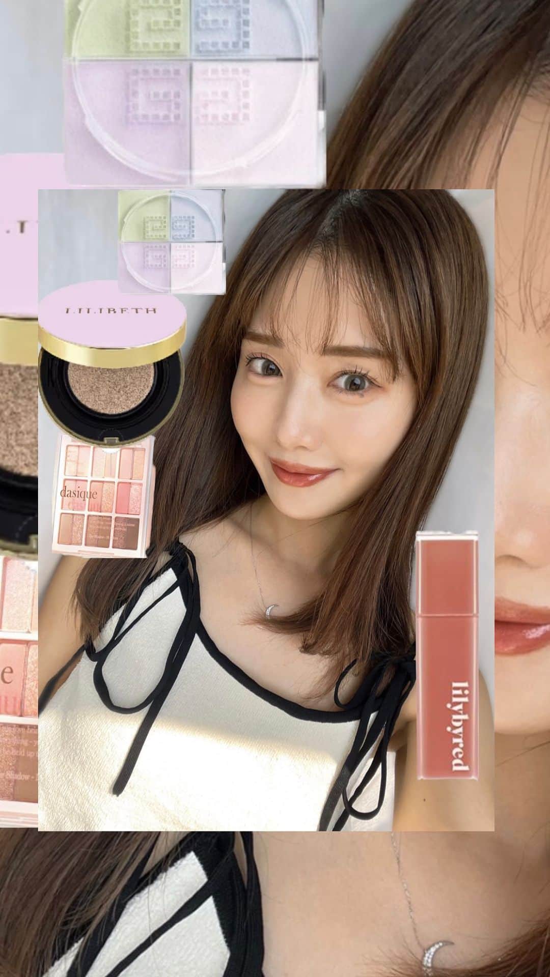 一木美里のインスタグラム：「요즘 좋아하는 cosmetics💜🩷🤍  さあやんコラボのクッションファンデ お肌がナチュラルに綺麗に見える🫶🏻  #makeup#メイク#コスメ#韓国コスメ#GRWM#gifted」