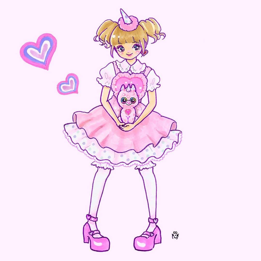 大石蘭さんのインスタグラム写真 - (大石蘭Instagram)「💖💖💖 だいすきなぬいぐるみブランド Ty @ty_japan_official の プロモーションムービーにイラストで参加しています💗  私も持っててお気に入りのぬいぐるみ 🦄ユニコーンのSnookieちゃんと 🐆ヒョウのLaineyちゃんを 擬人化してみたよ！ それぞれのキャラをイメージした、 原宿っぽいファッションどうかな？💭      こちらのイラストも使っていただいたPVは現在 西日本の一部ヴィレッジヴァンガード様の Tyコーナーのモニターにて配信中です✨ 今後、流れる場所も拡大予定だそうなのでお楽しみに🌈       . . #ty #tyぬいぐるみ #ファッションイラスト #ガールズイラスト #原宿ファッション #原宿 #ぬいぐるみ #illustration #fashionillustration」9月1日 20時36分 - wireless_ran