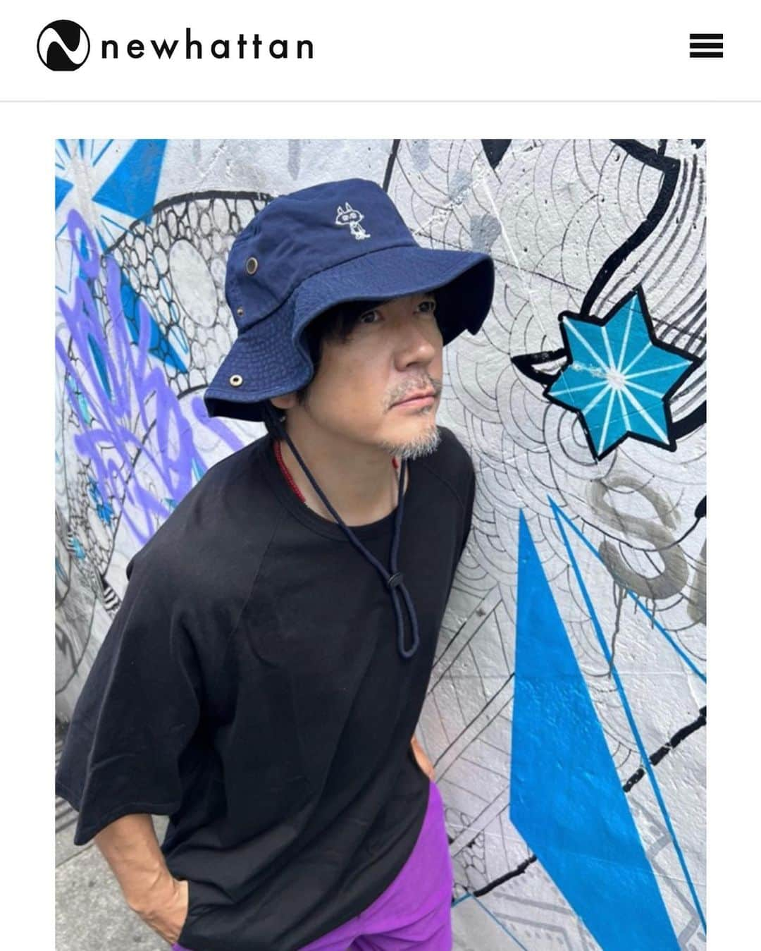 月に吠える。さんのインスタグラム写真 - (月に吠える。Instagram)「1510- Safari Hat -twill- navy 大森南朋が書き下ろしたキャラクター“オトナゲニャンコ”の刺繍を入れたハットになります。  このバケットハットとサファリハットはライブ会場限定で販売を行う為、映画ファンやロックファンは是非会場に足を運んでコラボアイテムをゲットしてください。  との事です 俺も欲しい。  #newhattan  #大森南朋」9月1日 21時24分 - tsukinihoeru.6960.naoomori