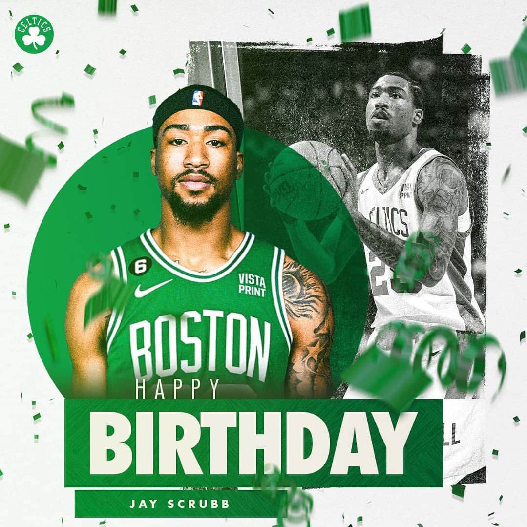 ボストン・セルティックスのインスタグラム：「Happy birthday @jayscrubb ☘️🎂🎉」