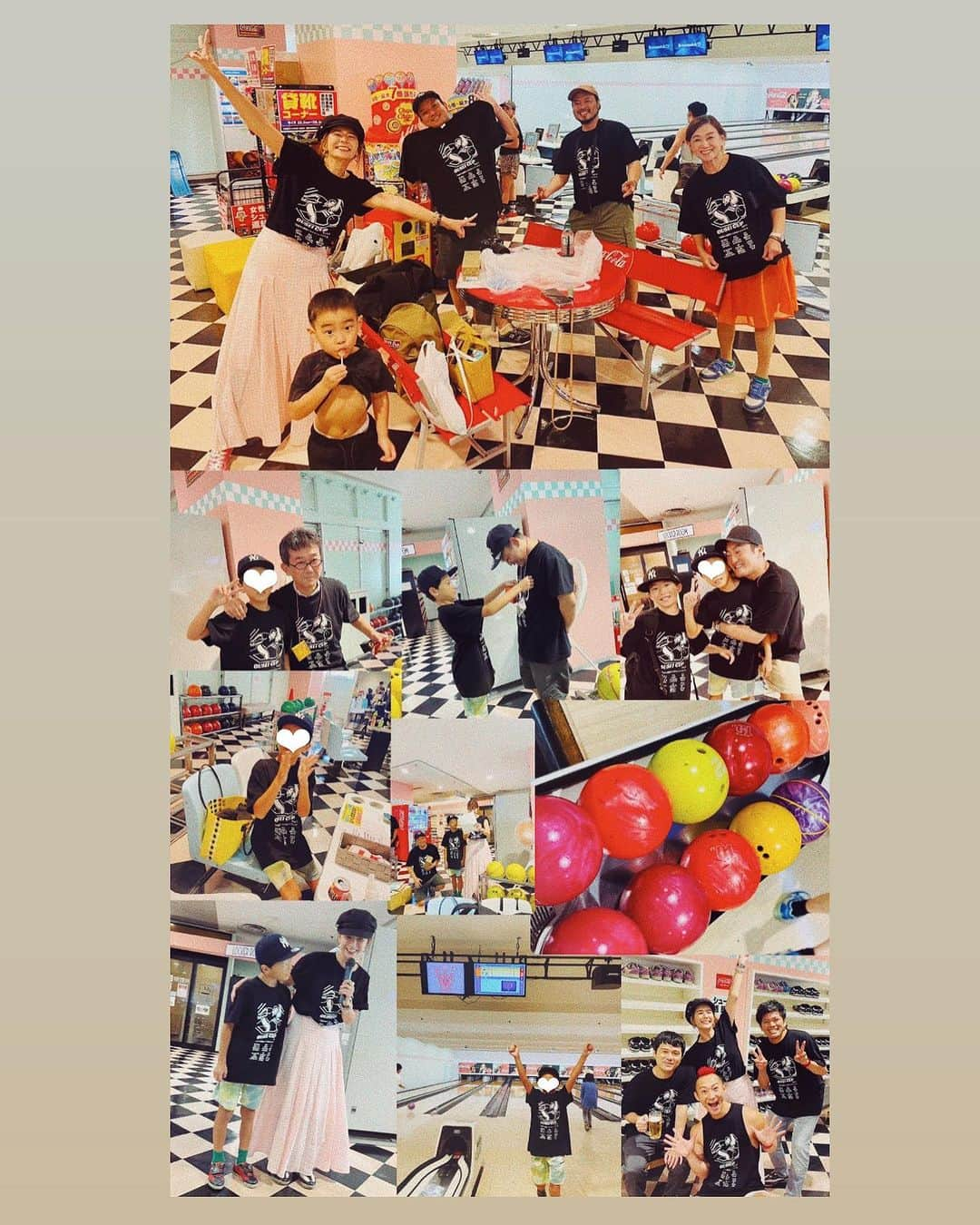 スザンヌさんのインスタグラム写真 - (スザンヌInstagram)「夏休みの思い出🎳で （わたし的に） 忘れてはいけない☜忘れたくないのが、  はい！ボウリング🎳🤣！！！！！ 2023年の夏は投げに投げましたよ！🥰 （息子に付き添ってわたしも週６🎳） ちょっときらいになるくらい笑 通い詰めました♡ 息子はもちろん今も大好き！どハマり♡ でも思い返せば、 こんなに何かに夢中でやりたいって！泣くほど真剣になることは息子の人生ではじめてで、 そうなると応援したくなる親心📣 スコア150をこえたらマイシューズを購入する！と言う夢を叶え、この夏は 息子の友達、ママ友、親友、家族、キャサリンズバーの常連さんなどに付き合って頂き息子のボウリング大会を開催しました💓  参加者の皆様のお名前を書いた オリジナルTシャツを作って　 （ @amig2nd.wearprint さんで） お配りして着ていただき🙏 スガッシュにはタンクトップバージョンを❤︎  優勝トロフィー🏆を準備したり フライヤーを作ったり 息子は参加賞で手裏剣みんなに折り紙で作ったり手作りメダル🥇を作ったりと準備から楽しかったなぁ！！ せっかくやるなら本気で☜  ボウリング大会もその後のご飯もなにもかも全て楽しかったけど、 いちばん感動したのは 開会のご挨拶と食事の時の乾杯の発声とご挨拶を恥ずかしがらずに （深呼吸を挟んでから） 大きな声で感謝の気持ちとよろしくお願いします！を息子が言えるようになっていたこと。うぅ成長。実際泣いた🥺笑  拍手で優しくつつんでくれた みんなには感謝しかありません。 総勢25名の皆様。お盆の忙しい時期に息子のために集まっていただき本当にありがとうございました！  ほーんと、一生の思い出になりました🎳💓 第二回は冬かな？？ みんな練習しててね？！☜お前が言うな。笑  #夏の思い出 #2023夏の思い出 #ボウリング #ボウリング大会 #ボウリング好きな人と繋がりたい #ボウリング🎳」9月1日 22時27分 - suzanneeee1028