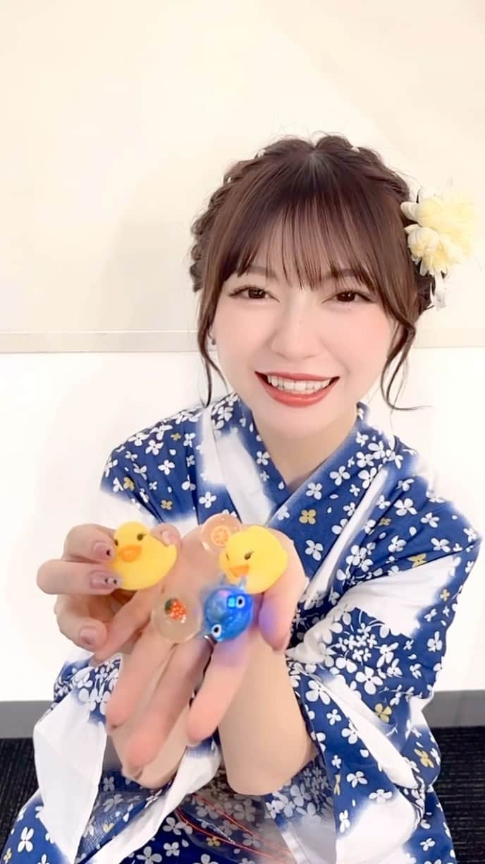 廣川奈々聖のインスタグラム：「浴衣 今年も着れてよかったな～🎐( ›~‹ )❕🫧🫧 ⁡」