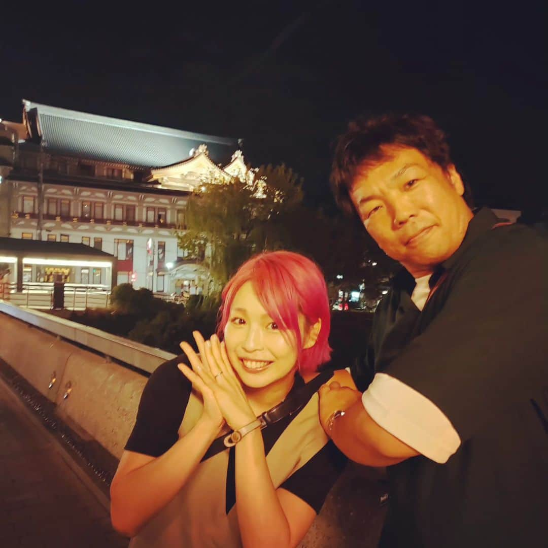 マドレーヌのインスタグラム：「かつみんまどたそ in KAMOGAWA  #織部克巳 選手 #京都」