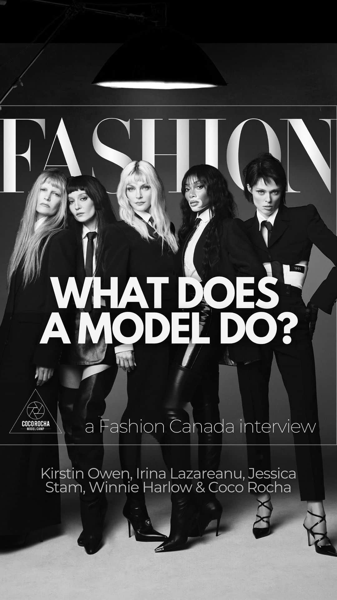 ココ・ロシャのインスタグラム：「It’s unfortunately a common stereotype that modeling is just attractive individuals posing for photos. However, in a recent interview with @fashioncanada, our founder @cocorocha eloquently elaborated on her perspective about what modeling could and should encompass when executed thoughtfully. Undoubtedly, modeling is capable of transcending aesthetics—it’s about conveying emotions and orchestrating impactful experiences through imagery. A model’s quintessential role lies in evoking emotions, compelling viewers to pause, reflect, and be profoundly moved by the visual narrative.  If your aspiration is to be the kind of model who garners a round of applause at the end of a shoot, then #cocorochamodelcamp offers the education to become that model. To dive deeper into this opportunity, apply through our website today.」