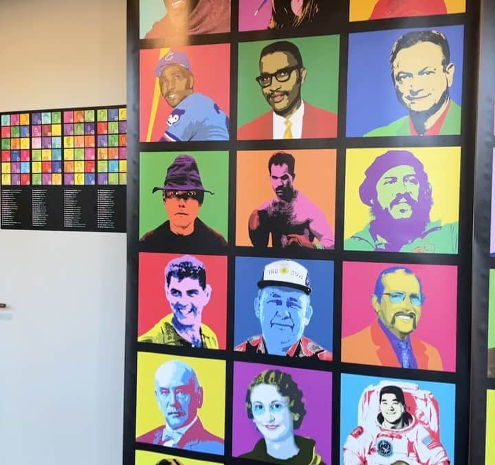 アレクサ・シメカのインスタグラム：「I was chosen as a notable member within the DuPage community and my portrait was altered into a colorful-Warhol styled mural. It is displayed in the Andy Warhol museum. I’m up there with a bunch of other fancy people. 🎨🖼️ #37」