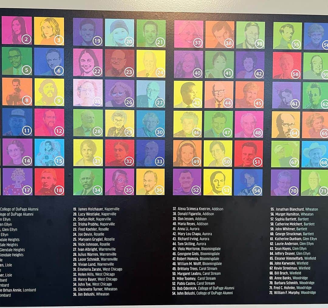 アレクサ・シメカさんのインスタグラム写真 - (アレクサ・シメカInstagram)「I was chosen as a notable member within the DuPage community and my portrait was altered into a colorful-Warhol styled mural. It is displayed in the Andy Warhol museum. I’m up there with a bunch of other fancy people. 🎨🖼️ #37」9月2日 2時06分 - alexa_knierim