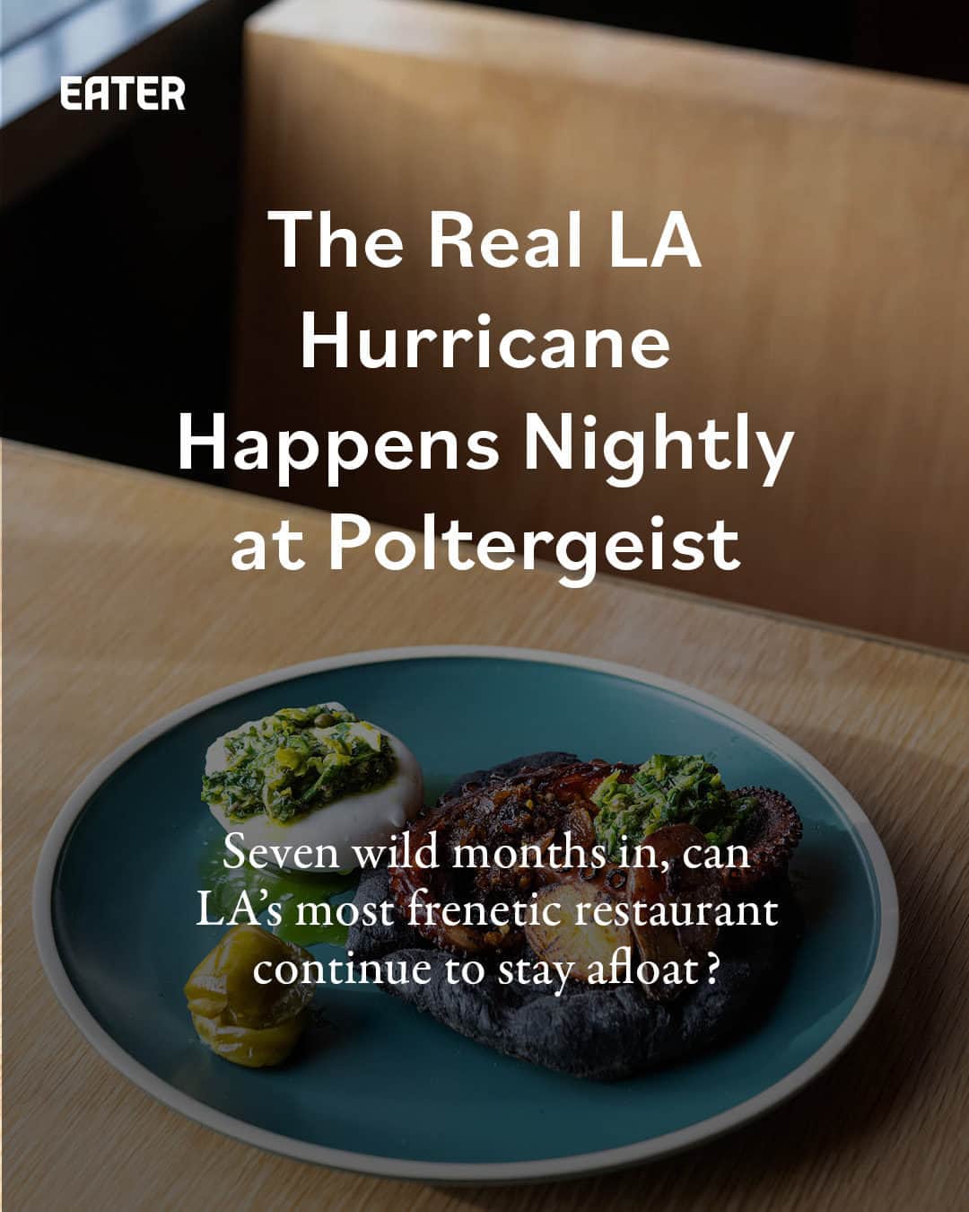 Eater LAのインスタグラム：「The bold, impassioned Poltergeist (@eatpoltergeist) in Echo Park is undoubtedly the most unique new restaurant to land in Los Angeles in years, with chef Diego Argoti and his crew cooking an array of post-modernist, pop culture-inflected dishes from inside arcade and bar Button Mash (@buttonmashla). Now seven months in, how are diners taking to the admittedly polarizing menu — and what comes next for the always colorful Argoti?  Click the link in bio to find out, with words from Eater LA senior editor Farley Elliott (@overoverunder).  📸: Wonho Frank Lee (@wonhophoto)」
