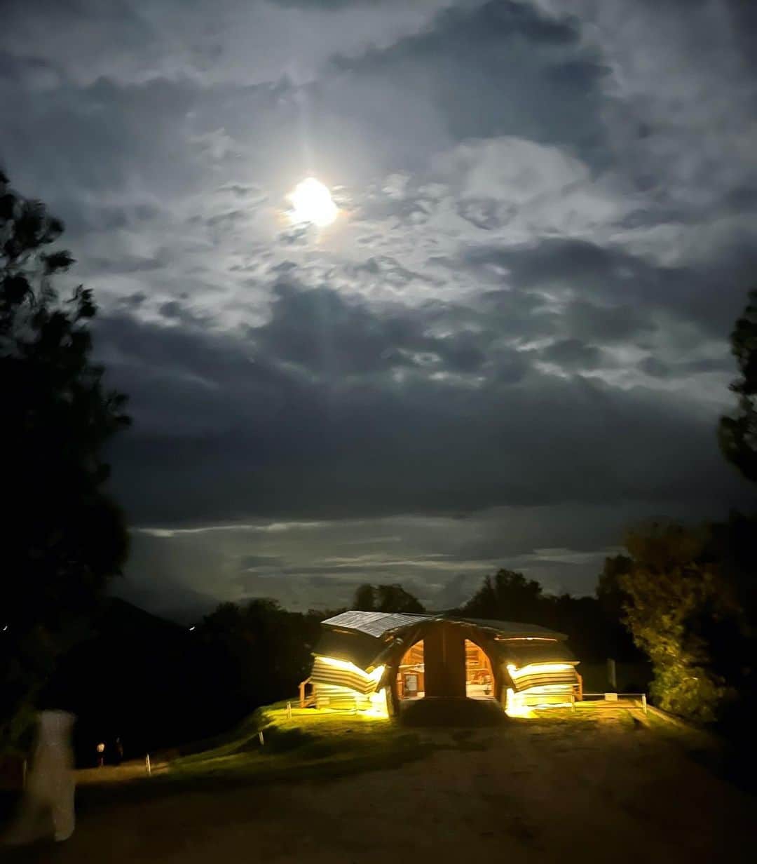 風間ゆみえのインスタグラム：「14番目の月夜🌕 満月近地点 2023年8月30日  @akiyoshikoki  @shlolive  #小豆島 #樹齢1000年のオリーブ」