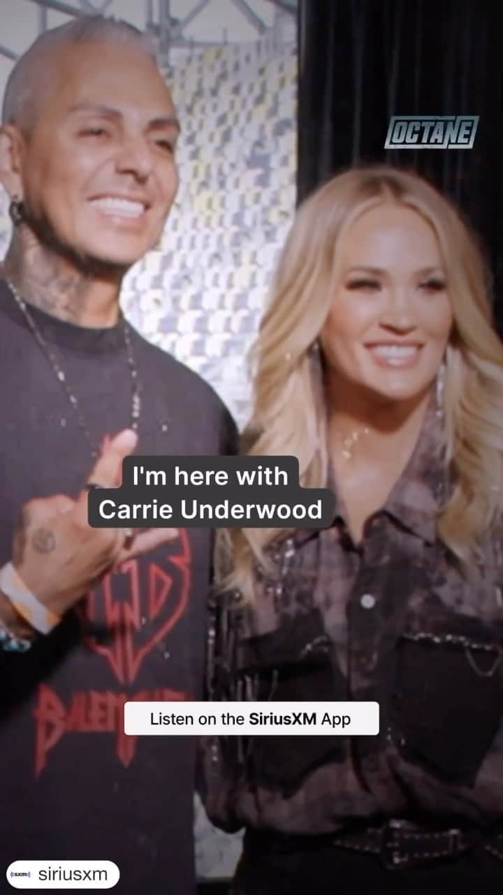 キャリー・アンダーウッドのインスタグラム：「#Repost @siriusxm ・・・ @carrieunderwood is invading Octane from backstage at the Guns N’ Roses show in Nashville, picking her favorite hard-hitting songs and talking to @josemangin about her love of rock. Listen to Carrie’s Octane Invasion starting Tuesday, 9/5 on @carriescountry (Ch. 60), @sxmoctane (Ch.37), and the SiriusXM app!」