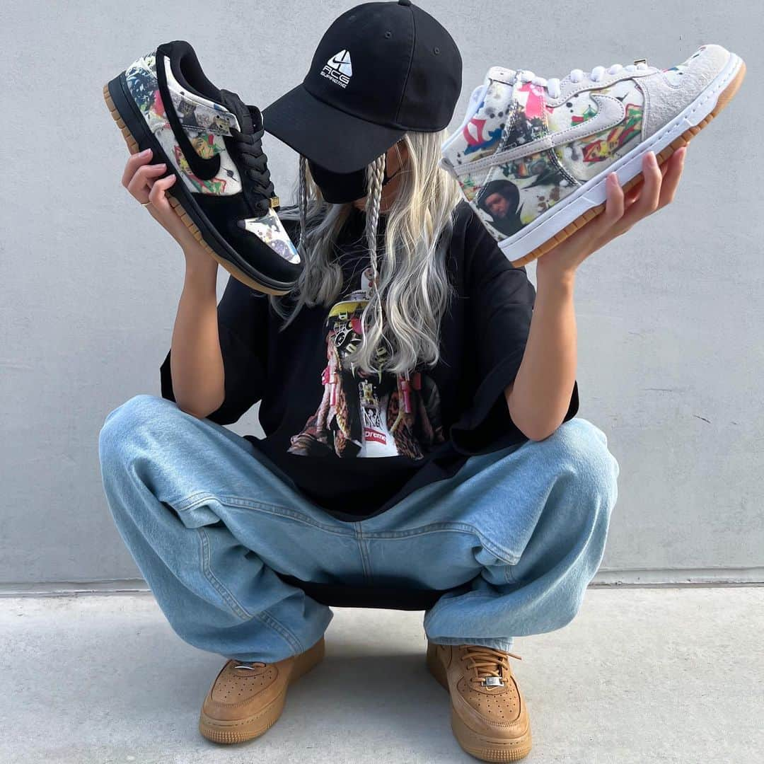 Supreme Mihoさんのインスタグラム写真 - (Supreme MihoInstagram)「🖤🤍🖤 ✩ "Rammellzee Dunk" Mission Complete🫠 ✩ #supreme #シュプリーム #nikedunk #rammellzee」9月2日 19時20分 - miho_umeboshi