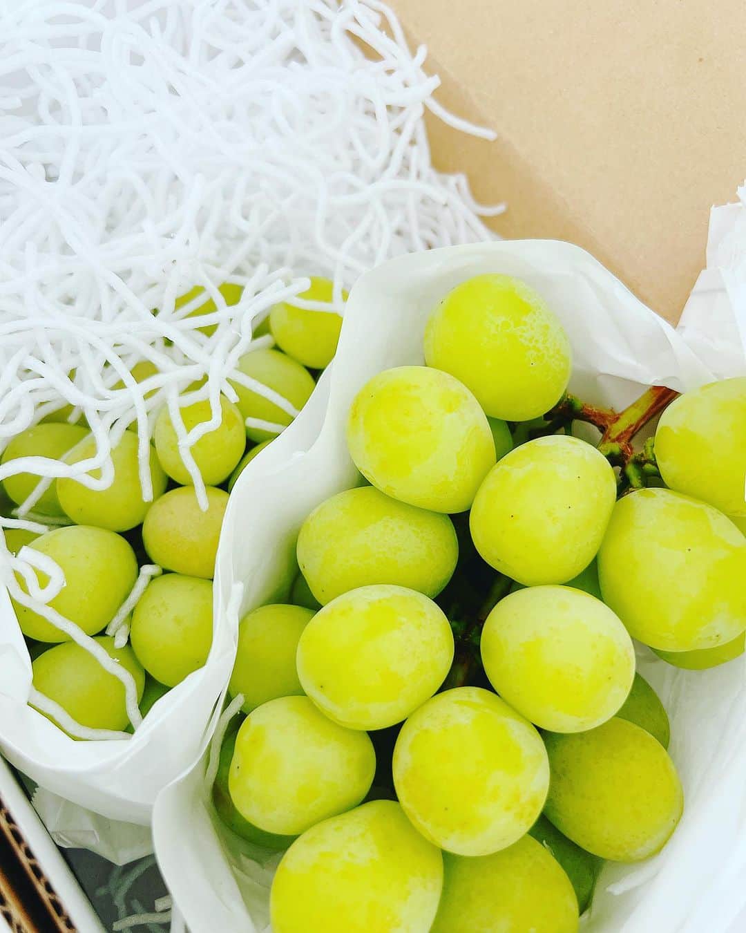 桜咲千依のインスタグラム：「シャインマスカットの時期が来た🍇💕」