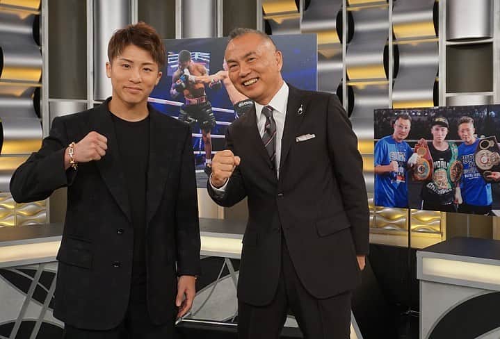 井上尚弥のインスタグラム：「フルトン戦を振り返って収録をして来ましたよ！！  ⏰9月4日(月)21時〜放送・配信  #wowow #エキサイトマッチ」