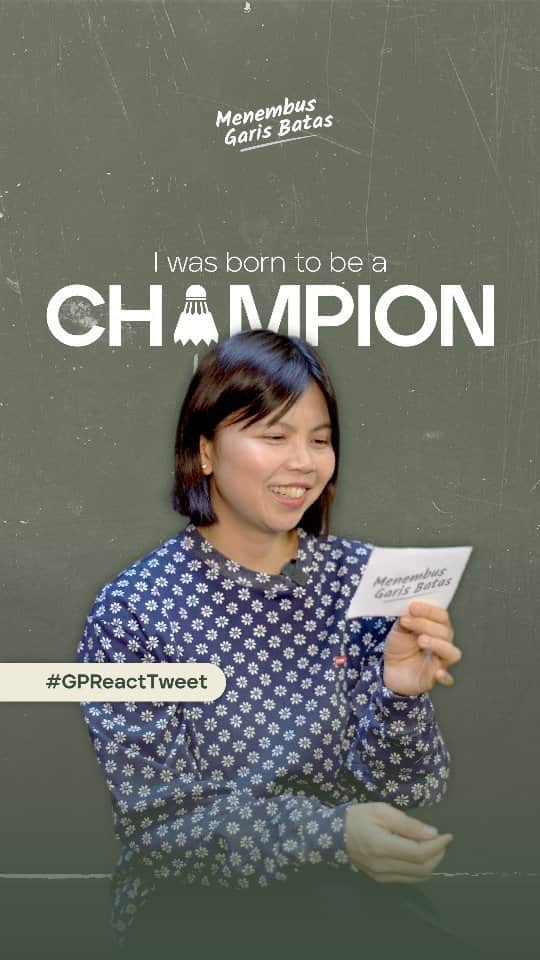 グレイシア・ポリーのインスタグラム：「Ternyata yang aku tweet tahun 2009 ini bukan sekadar tulisan, tapi manifestasi dari mimpi dan harapan besarku sejak kecil.  Aku mencintai badminton, mencintai pekerjaanku sebagai atlet saat itu dan memanfaatkan talenta yang Tuhan berikan padaku. Aku bersyukur impianku bisa terwujud.  Aku yakin kita semua juga bisa, asalkan kita punya keinginan, tetapkan tujuan dan mau kerja keras mewujudkan mimpi itu.  Semangat! 💪🏻🔥  #MenembusGarisBatas #GPReactTweet」