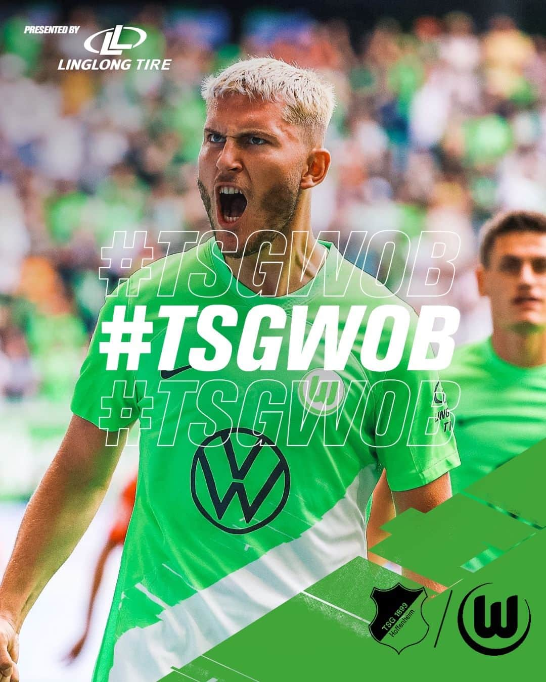 VfLヴォルフスブルクのインスタグラム：「MATCHDAY! 💚  ⚽️ @bundesliga  ⚔️ @tsghoffenheim  ⏱ 15.30 Uhr 🏟 PreZero Arena 📺 @skysportde  #️⃣ #tsgwob   #vflwolfsburg #arbeit #fussball #leidenschaft #immer_hungrig #immernurdu #bundesliga」