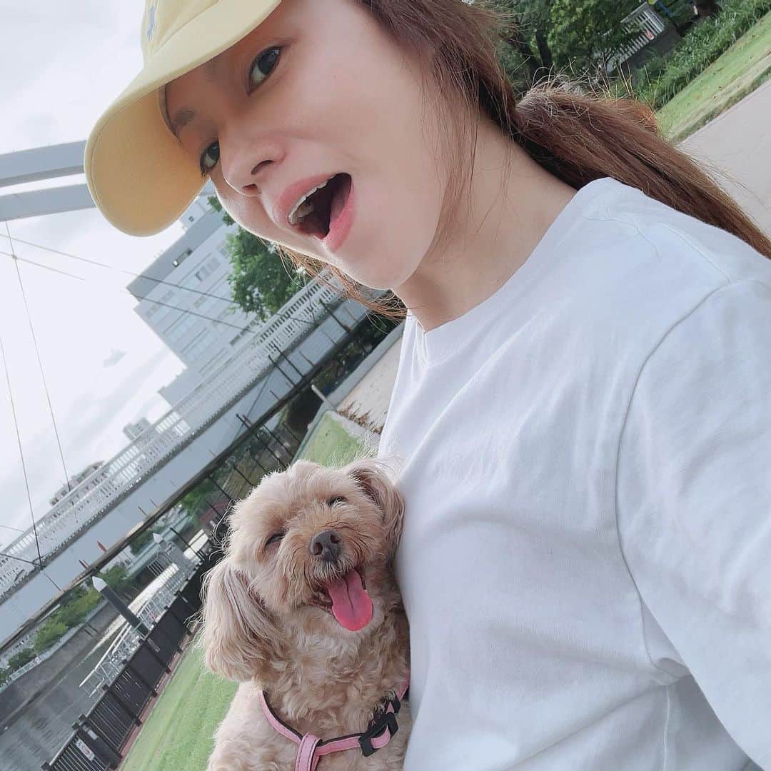 LINAのインスタグラム：「9月に入っても 厳しい暑さが続きますが... 今日は心なしか 少し涼しくも感じたので いつもより 早めの時間から お散歩できました♡ 台風も近づいてるようなので 皆さまどうか お気をつけてお過ごしくださいませ！ #MAXLINA #セレブ」