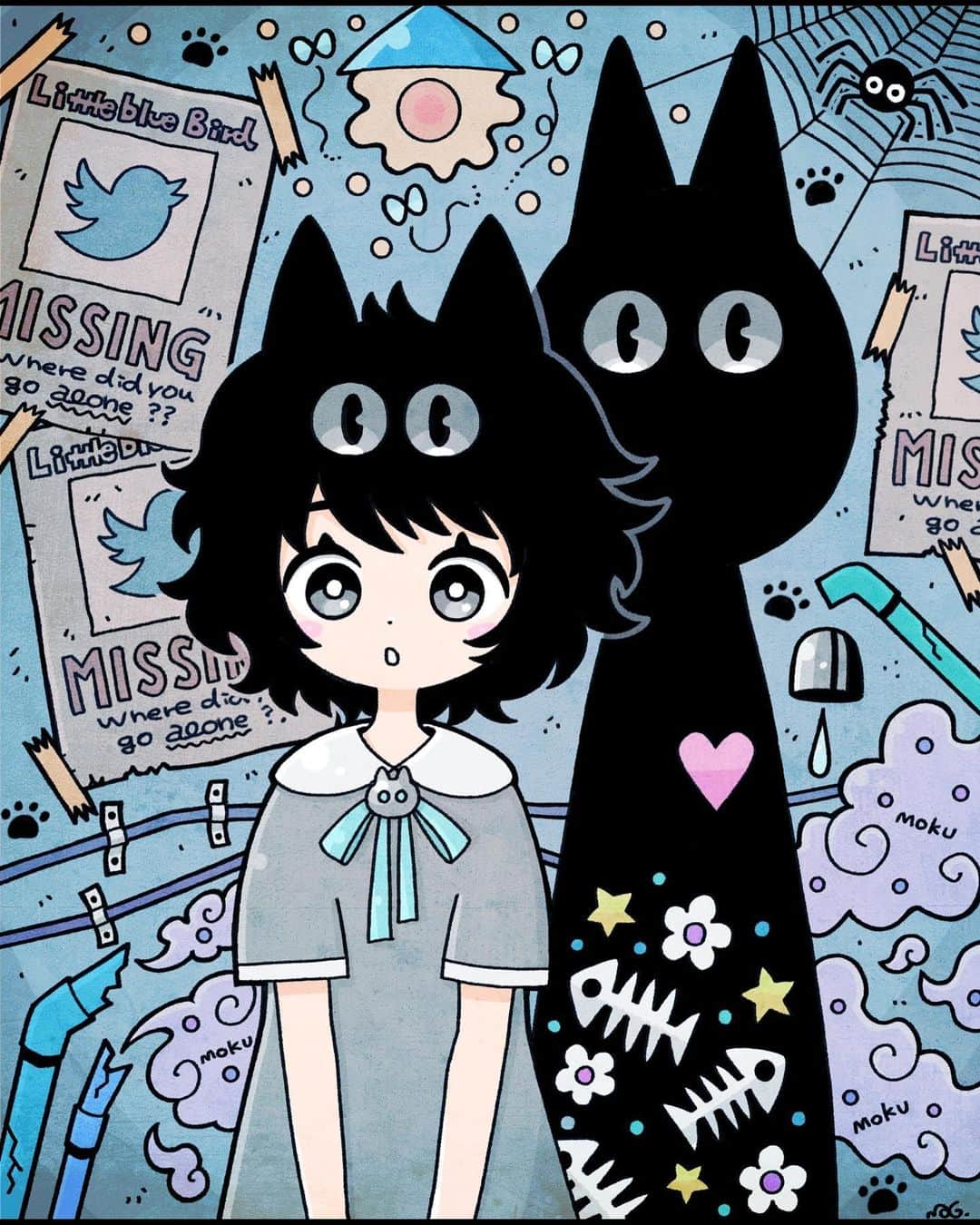 北極まぐのインスタグラム：「MISSING!  #illustration #artwork」
