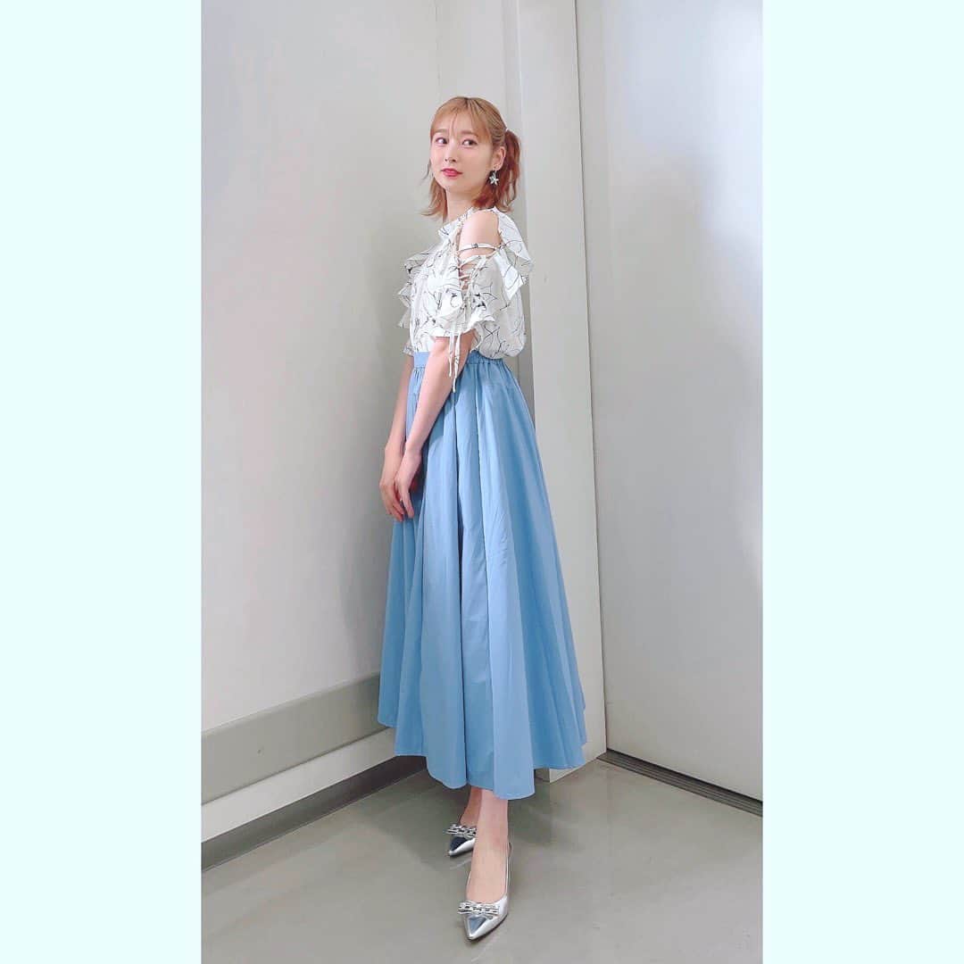 山下七海のインスタグラム：「お洋服は上下ともに @grl_official さま♡🩵💕」