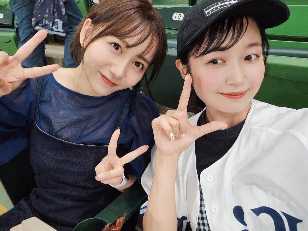 のインスタグラム：「さりなと初めて一緒に野球観戦🧢 ベルーナドームのこといろいろ教えてくれたっ！ また一緒に行こうね😌」