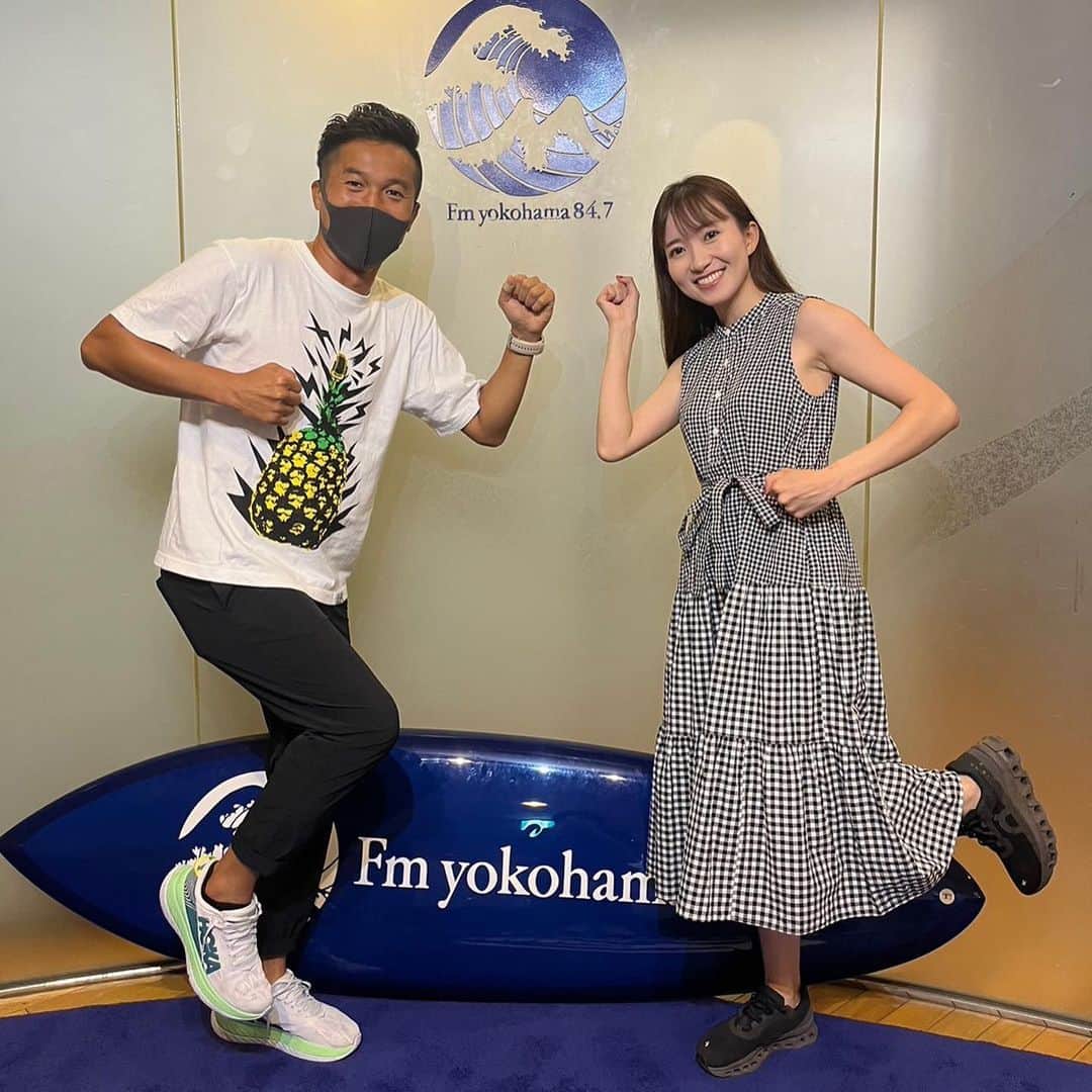 柴田聡のインスタグラム：「今週もお聴き頂き 有難うございました！！  ホルモン食べる会の仲間 （日本一走るアナウンサー）も来て くれて楽しく放送させて頂きました^ ^  #route847 #jogstation  #fmyokohama」