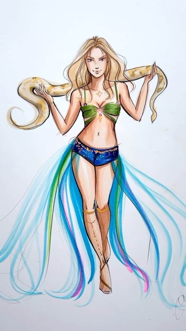 Holly Nicholsのインスタグラム：「It’s Britney, B 💕 #britney #britneyspears #fashionillustration #asmr #oddlysatisfying」